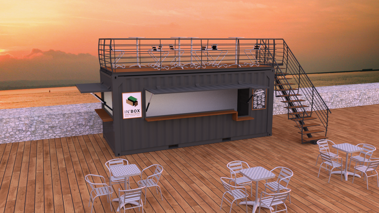Conteneur aménagé en snack pour la restauration l In'BOX Container