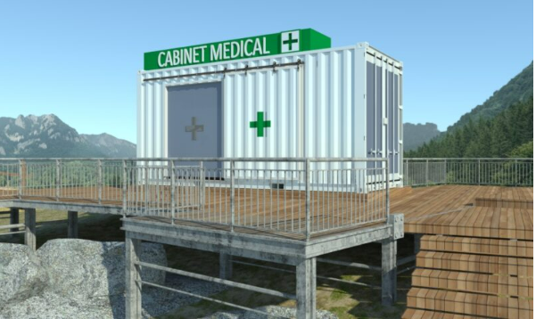 Cabinet médical en container maritime